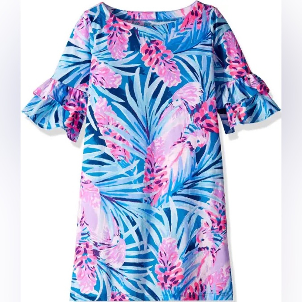 Lilly Pulitzer Mini Luna Dress Girl’s XS 2-3 Mr Peacock Blue Tweethearts Kids